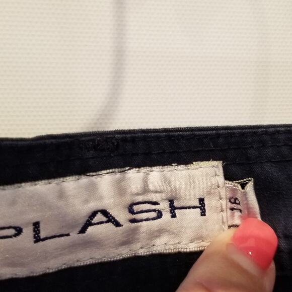 Splash Vintage Cargo Pants Navy Blue Pedal Pushers Pockets Size 16 - Picture 7 of 15